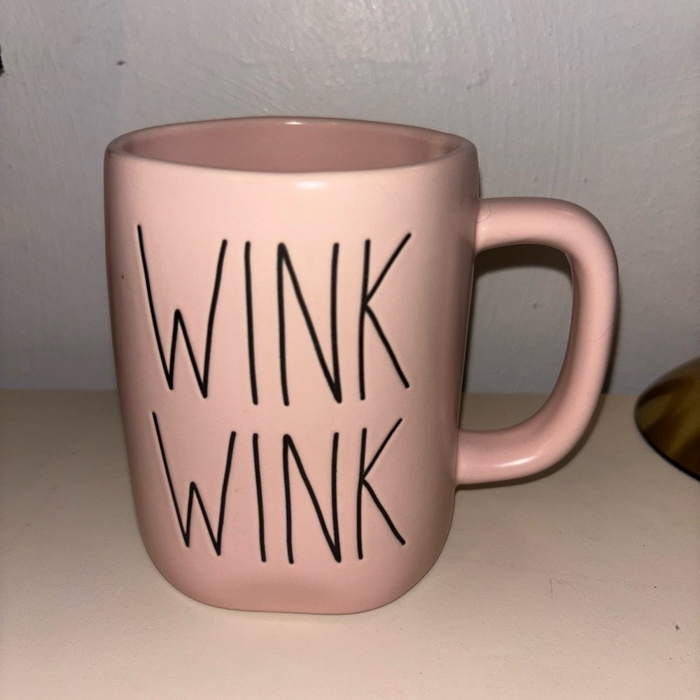 Rae Dunn Valentine’s Day “Wink Wink” Pink Mug